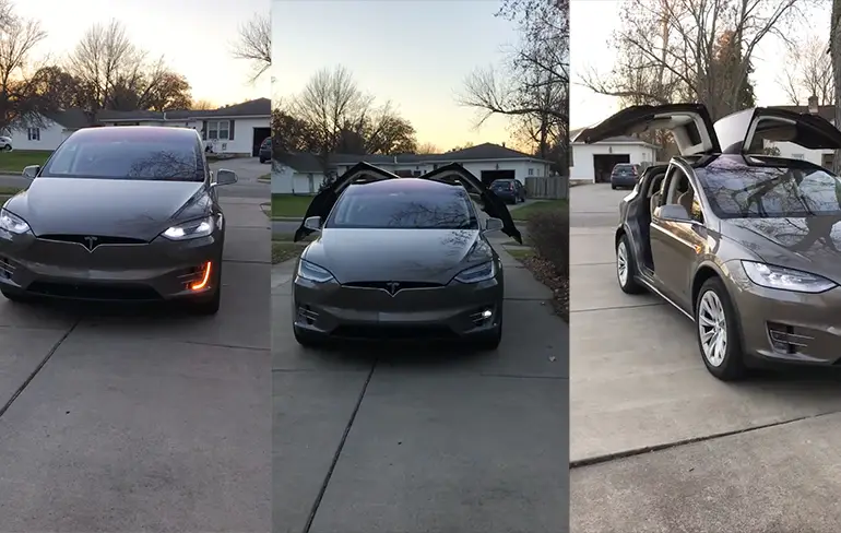 Je kunt ook een Tesla Model X als kerstboom nemen