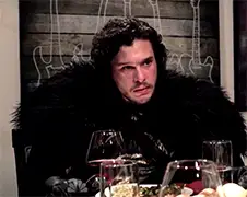 Jon Snow kun je beter niet uitnodigen voor gezellig etentje...