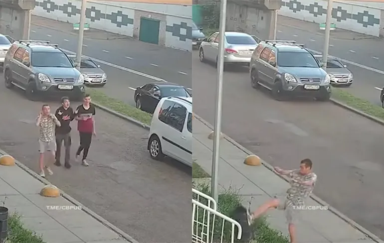 Jongens willen indruk maken op meisjes, maar leggen het af tegen een vuilnisbak