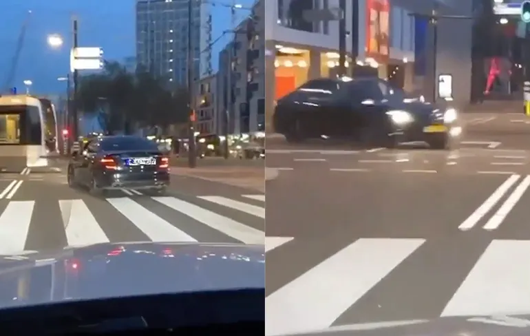 Kan gewoon joh: Lekker driften in je AMG op de Coolsingel in Rotterdam
