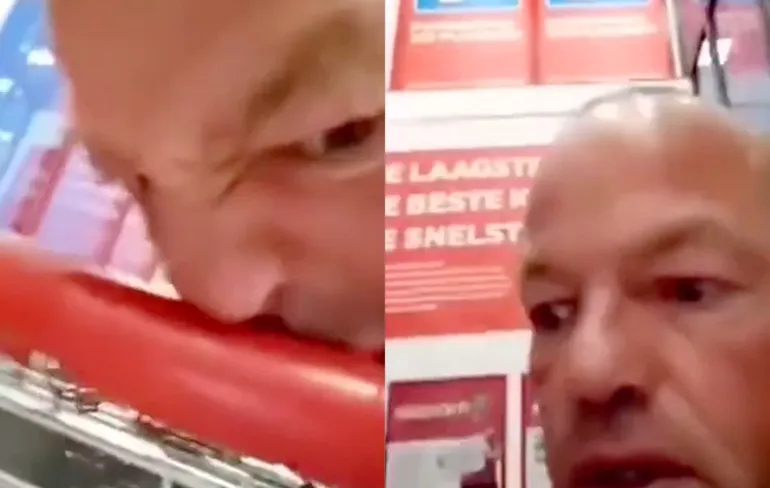 Kan iemand met corona deze gek in zijn bek spugen?