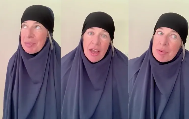 Katie Hopkins doet een imitatie van Jihadbruid Shamima Begum