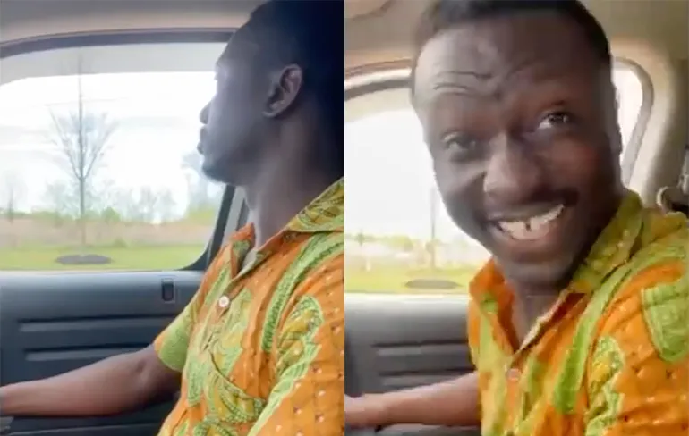 Keihard vrijdag dansje maken gast maakt dansje om goede vibes te verspreiden