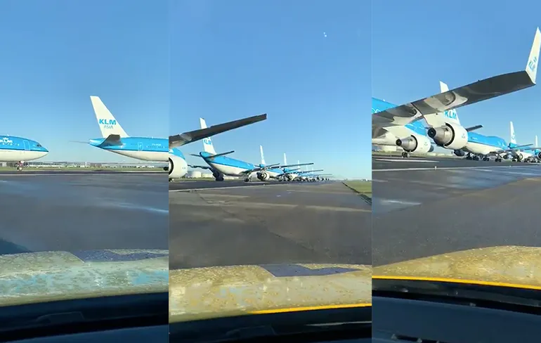 KLM parkeert vliegtuigen op Schiphol