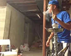 Koning Waterpijp aan het werk