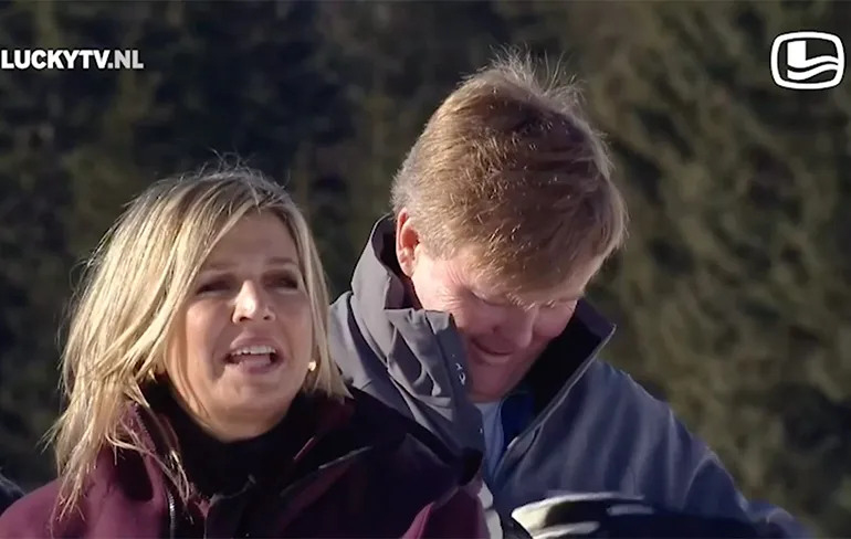 Koning Willy vermaakt zich wel op wintersport