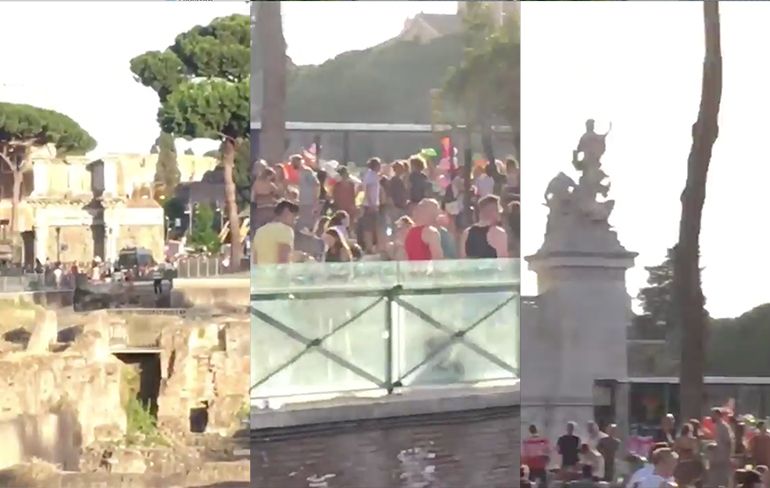 Koppeltje gaat hard op klaarlichte dag in Rome tijdens Gay Pride