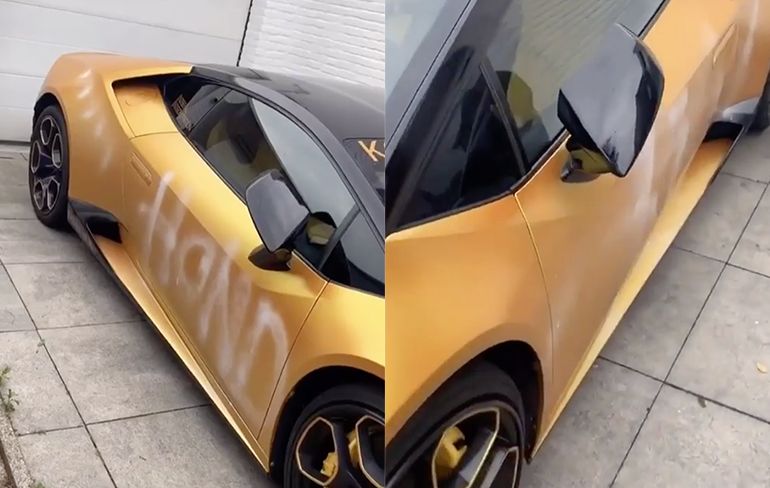 Lamborghini van rapper Kosso beklad met spuitbus