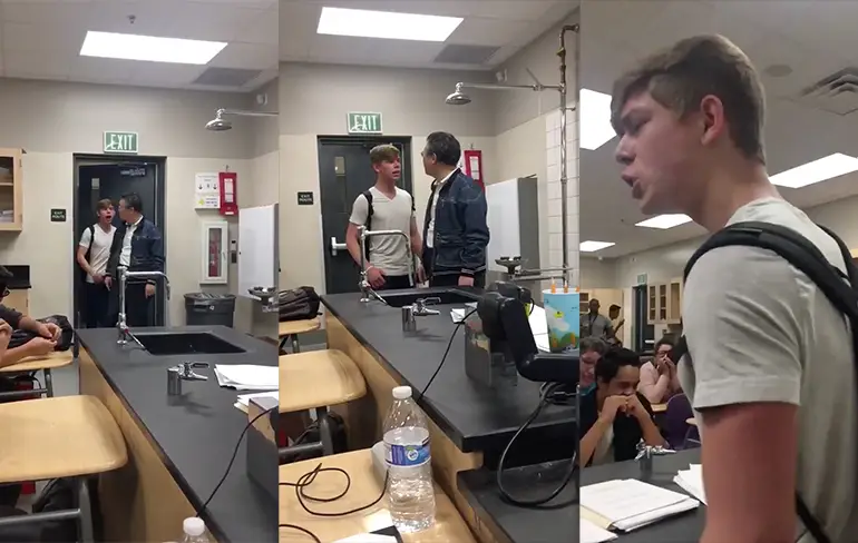 Leerling is boos op leraar vanwege te laag cijfer