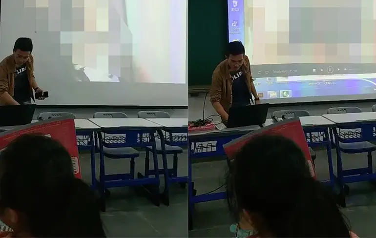 Leraar zet per ongeluk natuurfilm op in de klas...