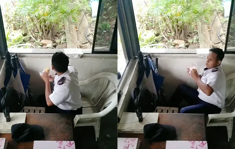 LOL! Bewaker op klaarlichte dag bestolen van zijn eten