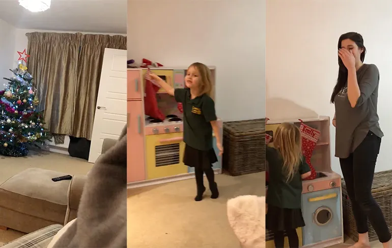 Mama heeft speciale kerstdecoratie laten slingeren...