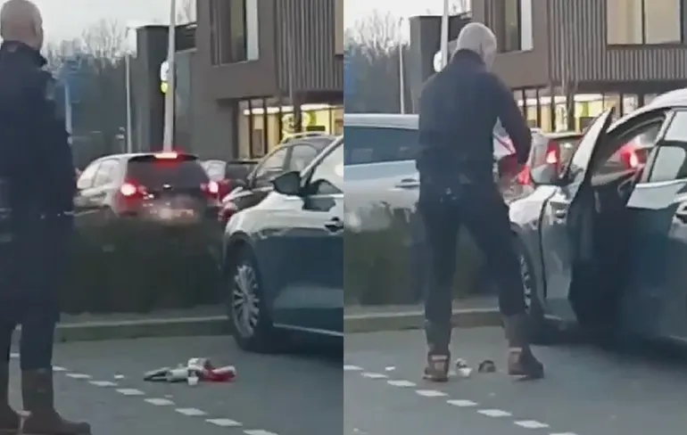 Man gooit eten uit auto in Amersfoort, maar krijgt dit net zo hard weer terug