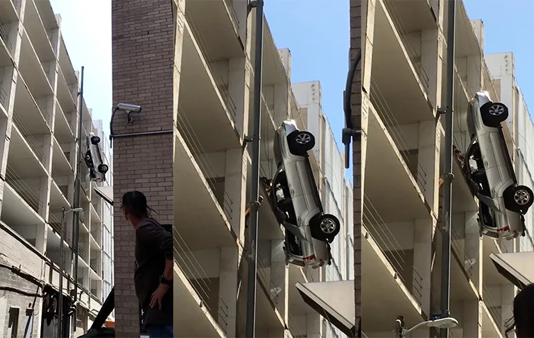 Man in Austin rijdt van parkeergarage, maar kan het na vertellen!