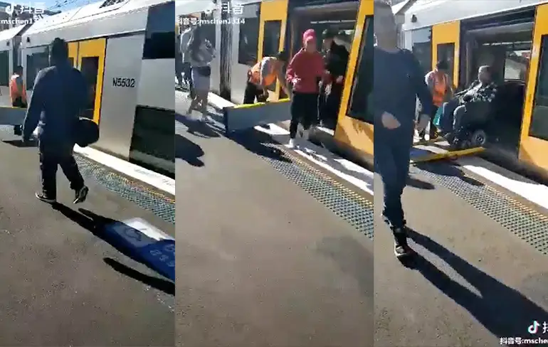 Man in rolstoel uit trein laten rijden gaat bijna goed