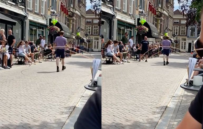 Man in Zwolle wil dat mensen echt 1,5 meter afstand houden