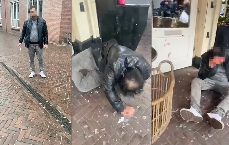 Man met mes wordt overmeesterd en krijgt klappen in Enschede