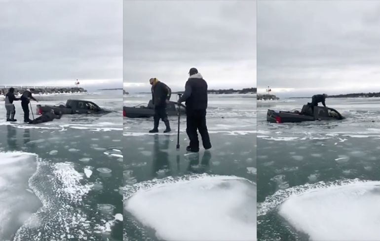 Man nam auto mee tijdens ijsvissen, maar moest afscheid nemen van zijn auto