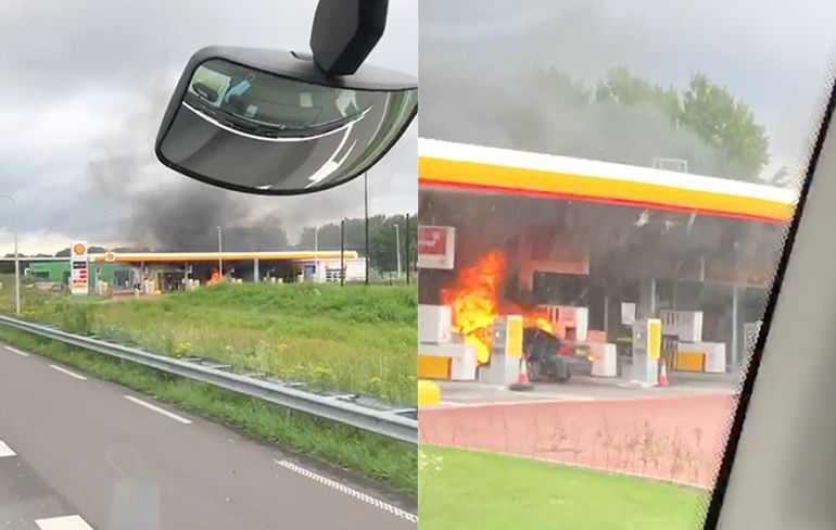 Man raakt gewond bij brand tankstation, maar aangehouden voor in brand steken eigen auto