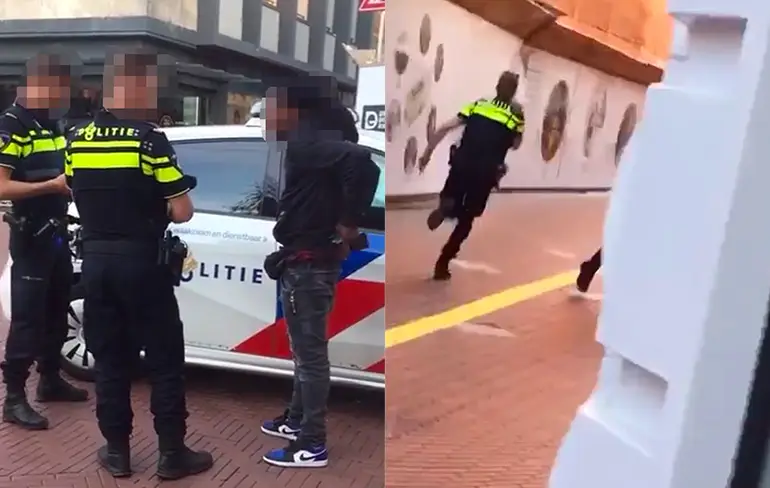 Man rent tijdens aanhouding weg, filmer trekt racismekaart