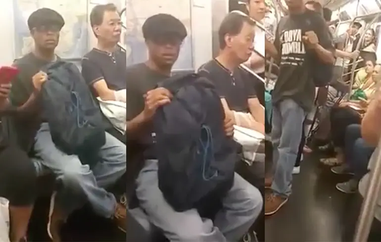 Man speelt met zichzelf, vrouw stuurt hem uit de metro!