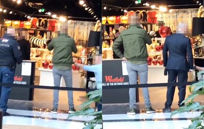 Man staat gezellig met mes te zwaaien in Westfield Mall of the Netherlands