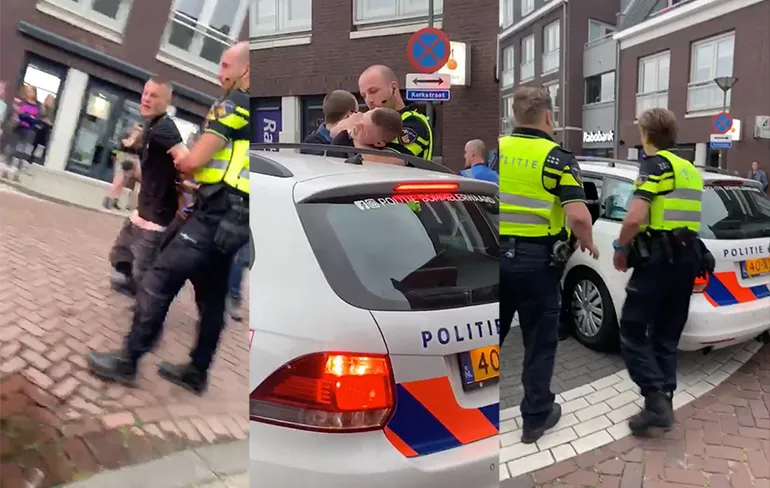 Man wil absoluut niet aangehouden worden en trapt ruit uit politieauto
