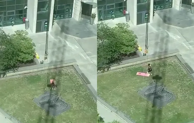 Man wil lekker van de zon, maar kraanmachinist zet hem in de schaduw