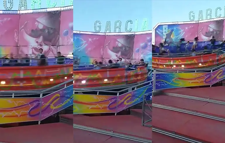 Mannetje haalt echt alles uit ritje in attractie op de kermis