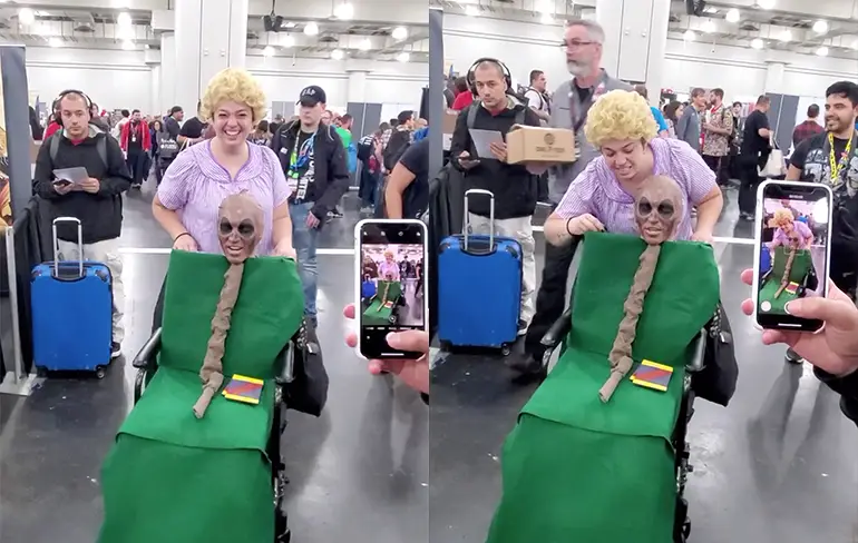 Mary en moeder van Mary uit Spongebob vetste kostuum van NYCC 2019