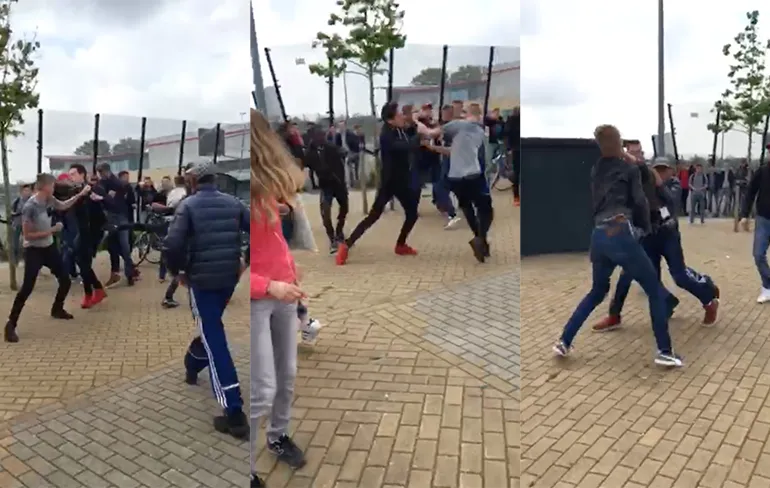 Massale knokpartij tussen twee scholen in Hellevoetsluis