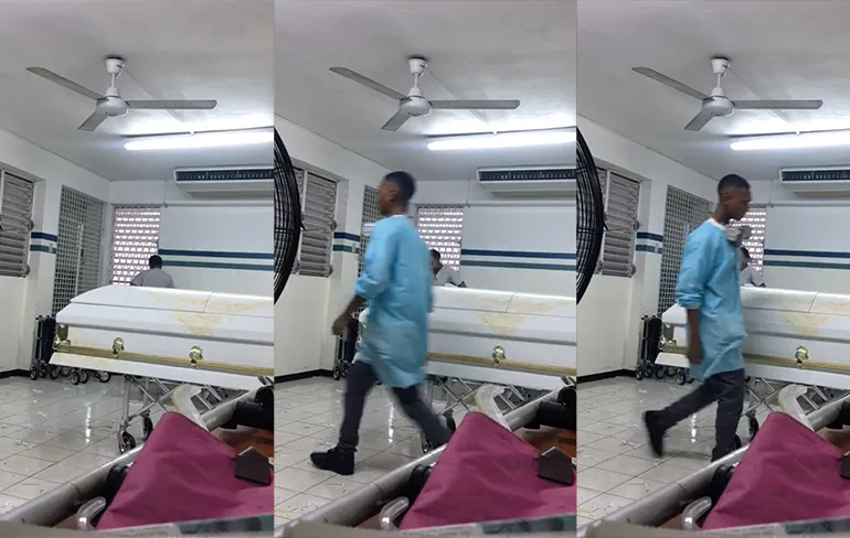 Medewerkers mortuarium in Jamaica nemen bewaker te grazen