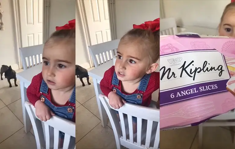 Meisje gaat van schattig naar iets anders binnen tiende van een seconde