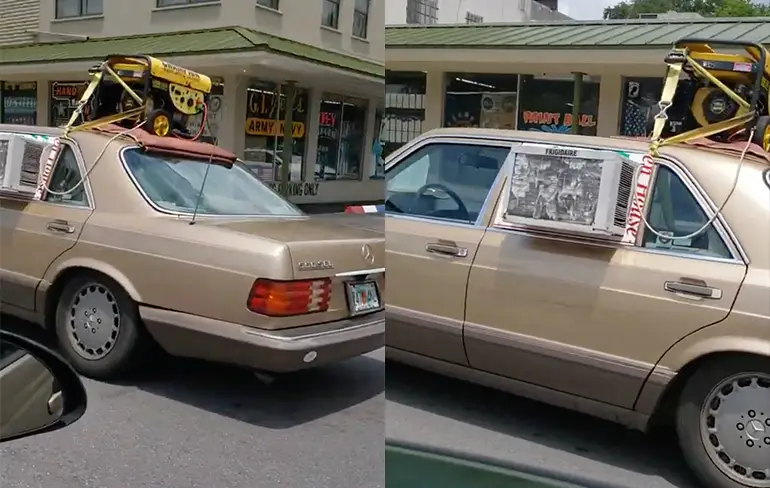 Mensen in Daytona Beach hebben toch airco in de auto