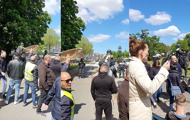 Mensen WORDT WAKKER, blijf binnen: 30 arrestaties tijdens antilockdownprotest Den Haag