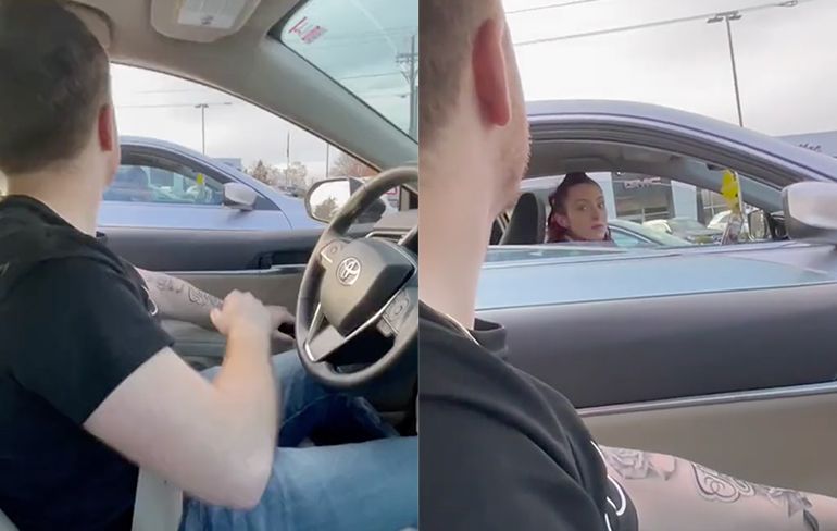 Met flauw geintje met autoraam kun je mensen laten lachen