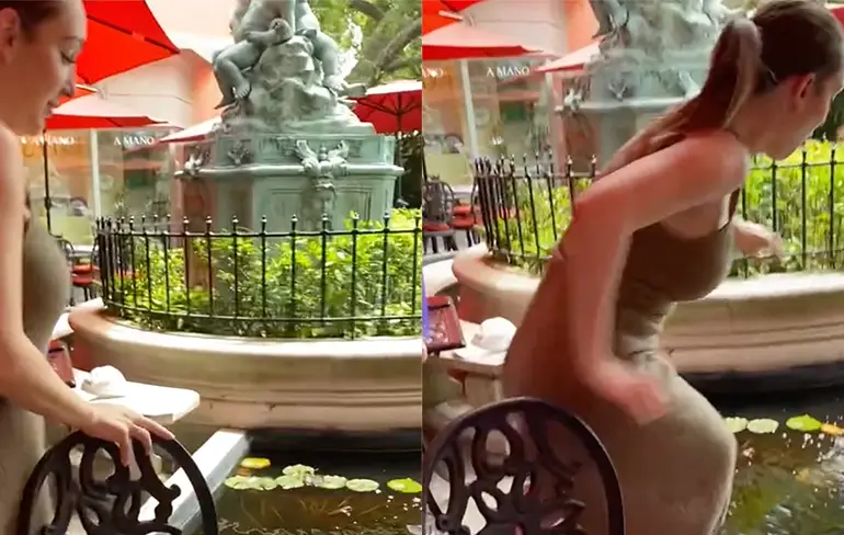 Mevrouw, u kunt daar echt niet gaan zwemmen
