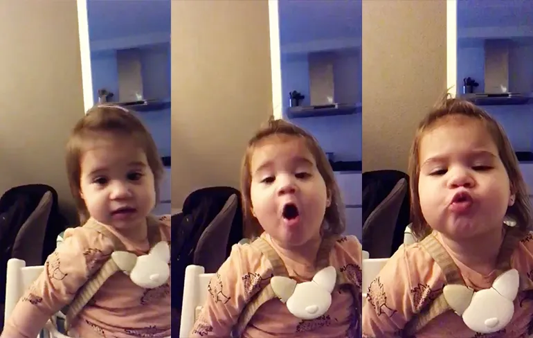 Mia heeft een beetje moeite om kangoeroe goed uit te spreken