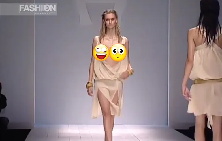 Model Djosefin Maurer laat haar pluspunten zien op de catwalk