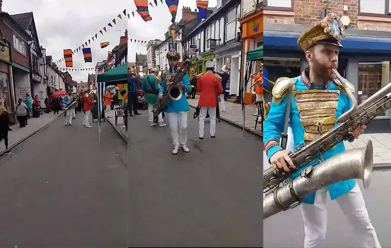 Mr Wilson's 2nd Liners spelen "Better Off Alone" in Whitchurch