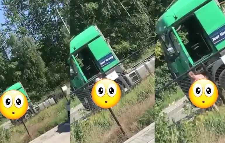 Naakte vrachtwagenchauffeur richt ravage aan in Belgie