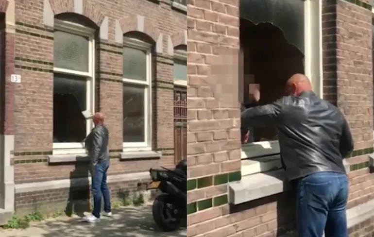 Nederland op zijn smalst: Pandeigenaar gooit ruiten in, omdat zijn pand gekraakt is