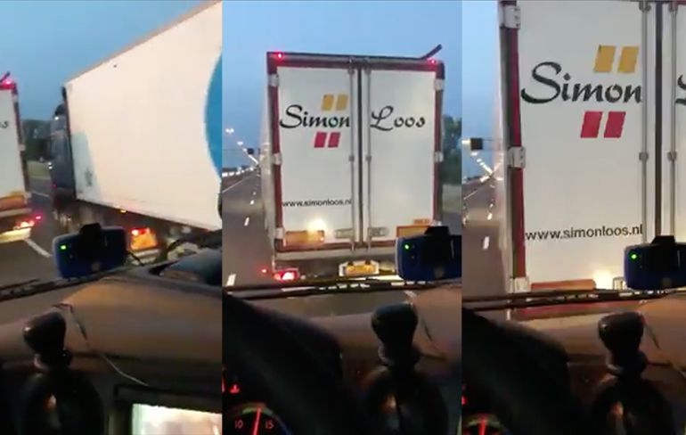 Nederlandse vrachtwagenchauffeur vraagt gewoon om een ongeluk