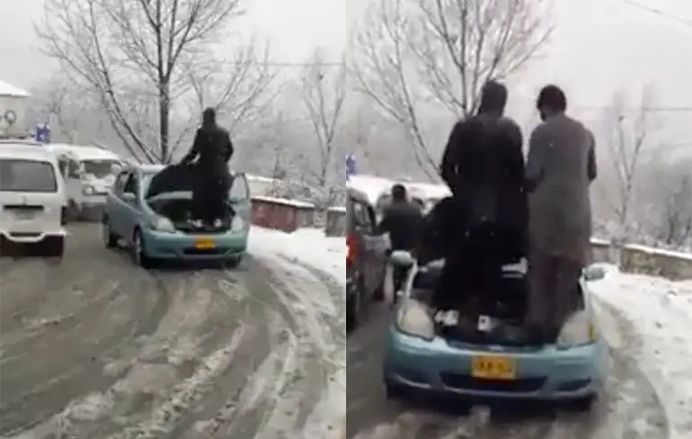 Nee joh, met behulpzame medepassagiers heb je geen sneeuwkettingen nodig