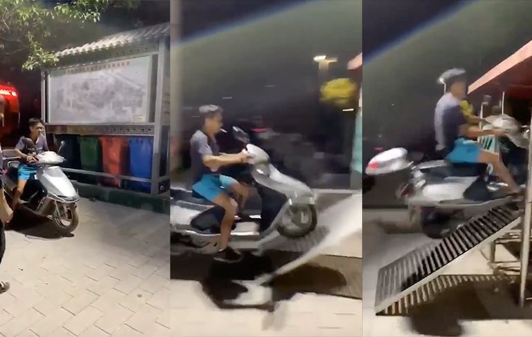 Nee joh pik, daar kun je echt met je scooter gewoon oprijden