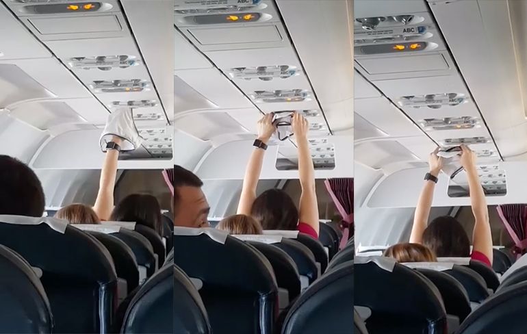 Niet raar, wel bijzonder: Vrouw droogt slipje in vliegtuig