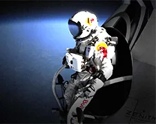 Nieuwe volledige helmcamera beelden Felix Baumgartner