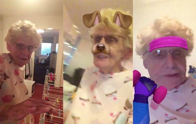 Oma maakt kennis met Snapchat: Pleur eens op joh!