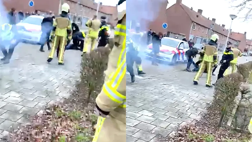 Ondertussen in Almelo: Lekker matten met de hulpdiensten om doven vreugdevuur