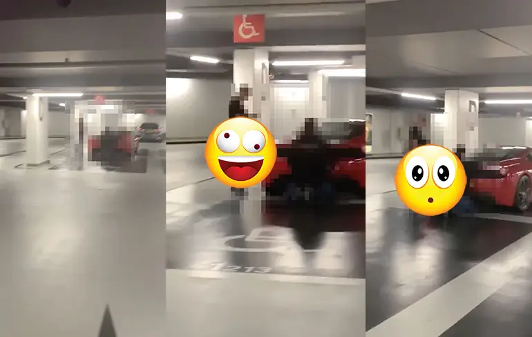 Ondertussen in Breda: Man randt Ferrari aan, andere man doet een plasje